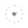 HORLOGE AUTOCOLLANT 35 CM NOMBRES ARGENT SATINÉ