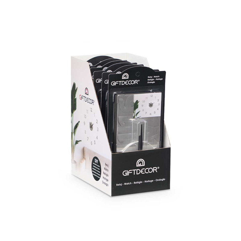 HORLOGE AUTOCOLLANT 35 CM NOMBRES ARGENT SATINÉ