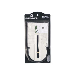 HORLOGE AUTOCOLLANT 35 CM NOMBRES ARGENT SATINÉ