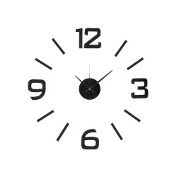 RELOJ PEGATINA 60 CM BRILLO NEGRO