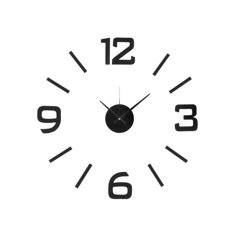 HORLOGE AUTOCOLLANT 60 CM NOIR BRILLANT
