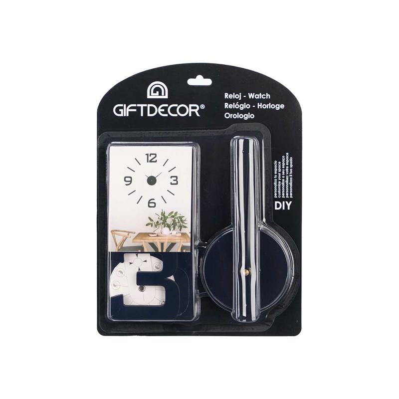 HORLOGE AUTOCOLLANT 60 CM NOIR BRILLANT