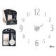 HORLOGE AUTOCOLLANT 60 CM NOMBRES ARGENT SATINÉ