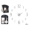 HORLOGE AUTOCOLLANT 60 CM NOMBRES ARGENT SATINÉ