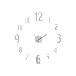 HORLOGE AUTOCOLLANT 60 CM NOMBRES ARGENT SATINÉ