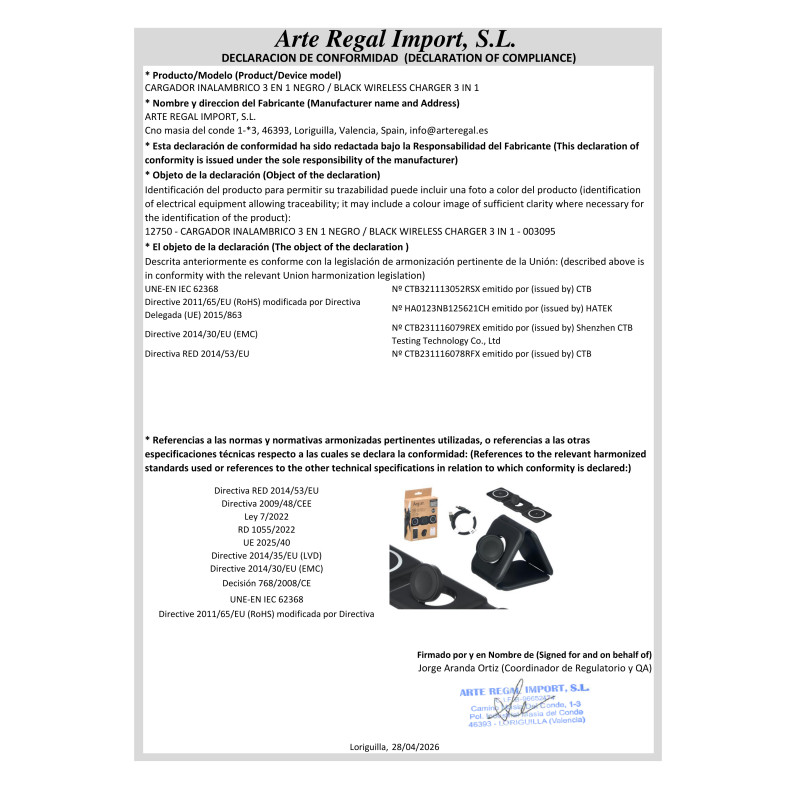 CARICATORE WIRELESS NERO 3 1