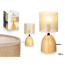 OVAL TABLE LAMP WOOD EFFECT 