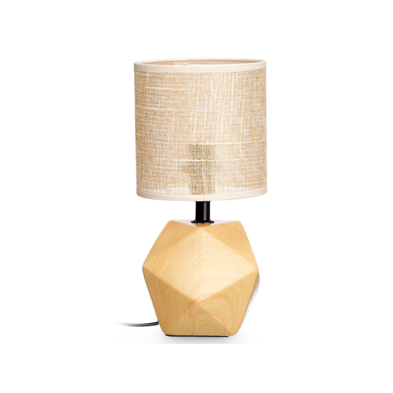 LAMPE DE TABLE PRISME EFFET BOIS