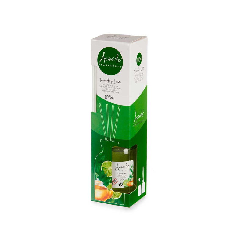 DIFUSOR 100ML COM STICKS VERDE LIMA 
