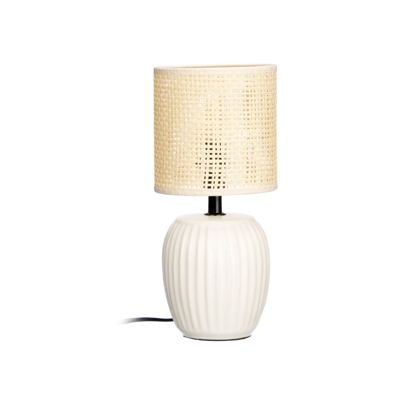 LAMPE DE TABLE RAYURES BLANC CASSÉ