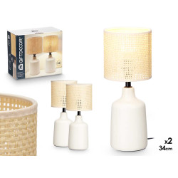 SET 2 LAMPADE DA TAVOLO BIANCHE