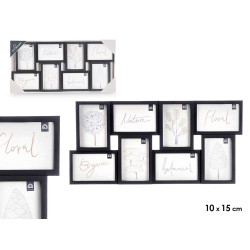 MOLDURA PARA 8 FOTOS 10X15CM PRETA