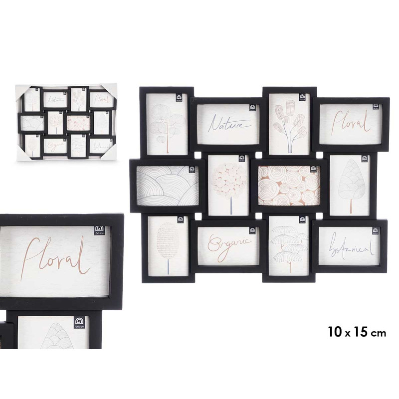 12 SPACES PHOTO FRAME 10X15 BLACK 