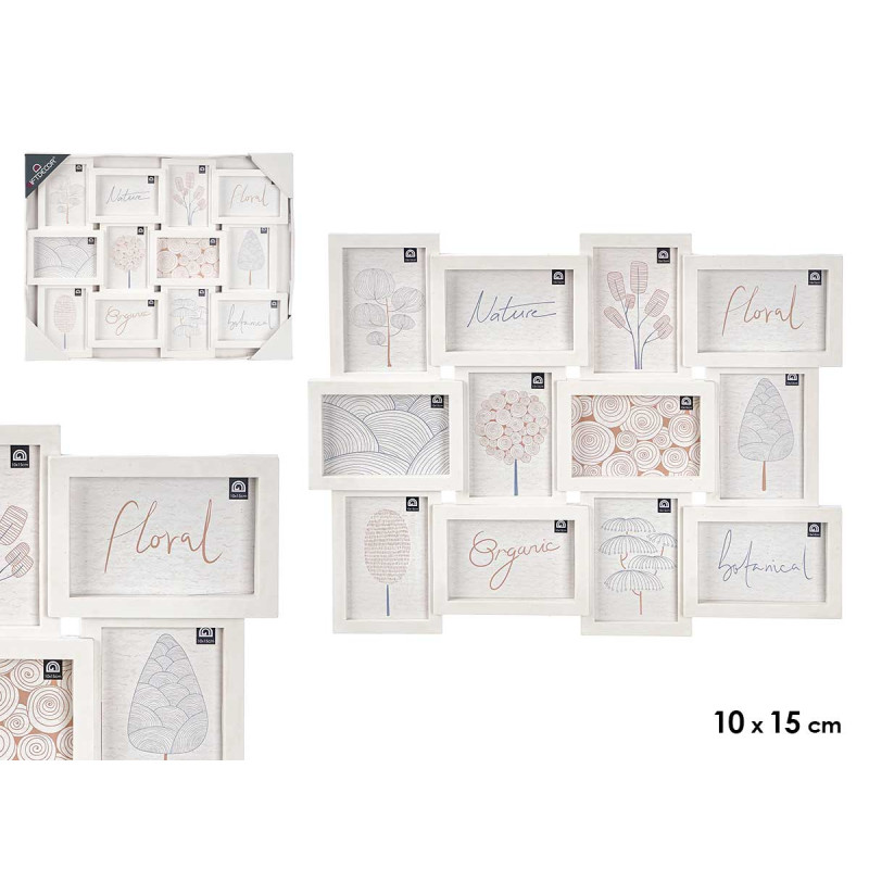 CADRE PHOTO 10X15CM 12 PHOTOS BLANC
