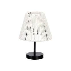 LAMPE DE TABLE CONIQUE EN CORDE BLANCHE 