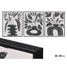 WHITE CANVA FRAME BLACK VASES ASSORTED 3