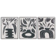 WHITE CANVA FRAME BLACK VASES ASSORTED 3