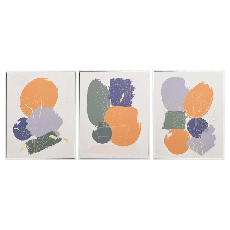 QUADRO TELA CORNICE BIANCA CERCHI 40X70 ASS 3