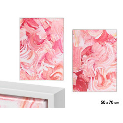 TABLEAU TOILE CADRE BLANC EAUX ROUGES ASRT 2 50X70