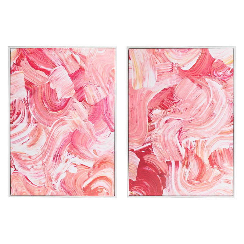CUADRO LIENZO MARCO BLANCO AGUAS ROJAS 50X70 SURT2