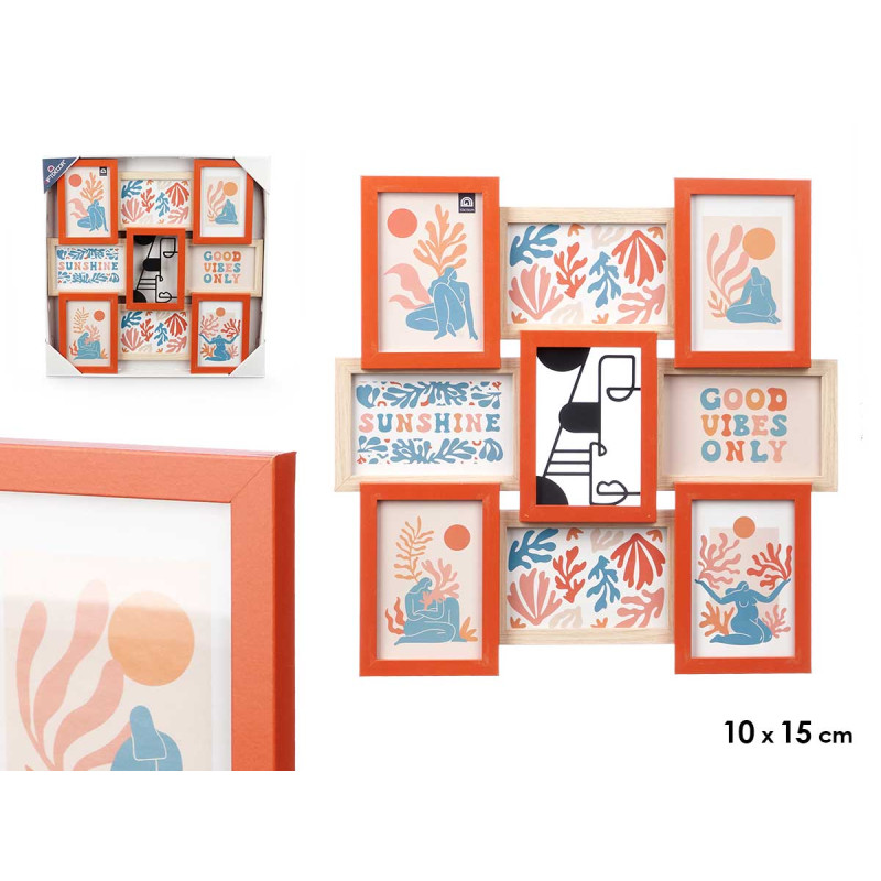 CADRE PHOTO MULTIPLE 8 10X15CM AVEC MÉTAL