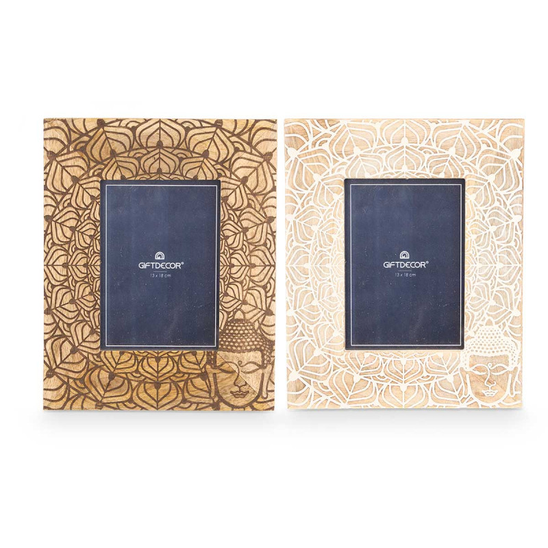 CADRE PHOTO 13 X 18 BOUDDHA ASSORT 2 COULEURS