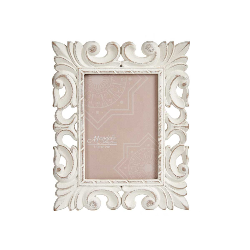 MOLDURA PERFURADA MADEIRA BRANCA 13X18 CM