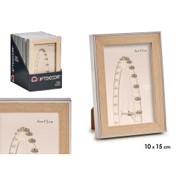 PORTAFOTO PLATA COLOR MADERA 10X15CM