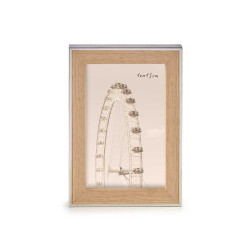 PORTAFOTO PLATA COLOR MADERA 10X15CM