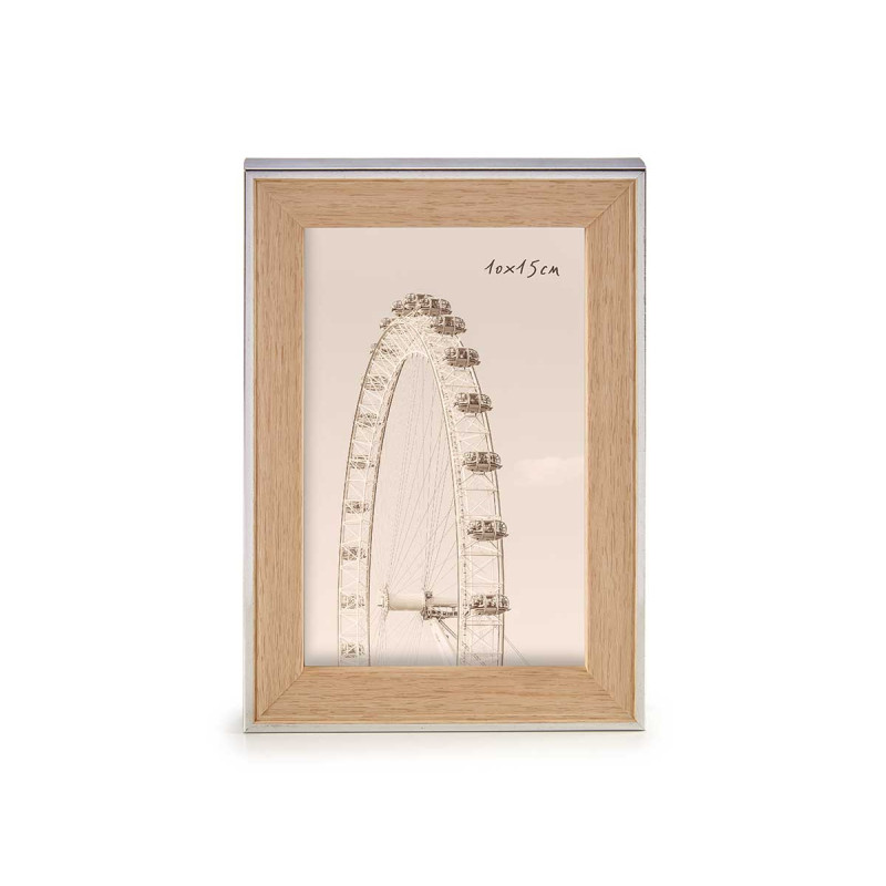 PORTEPHOTO ARGENT COULEUR BOIS 10X15CM