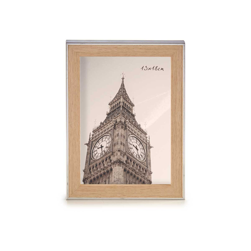 PORTAFOTO PLATA COLOR MADERA 13X18CM