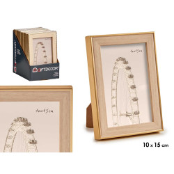 PORTAFOTO ORO COLORE LEGNO 10X15CM