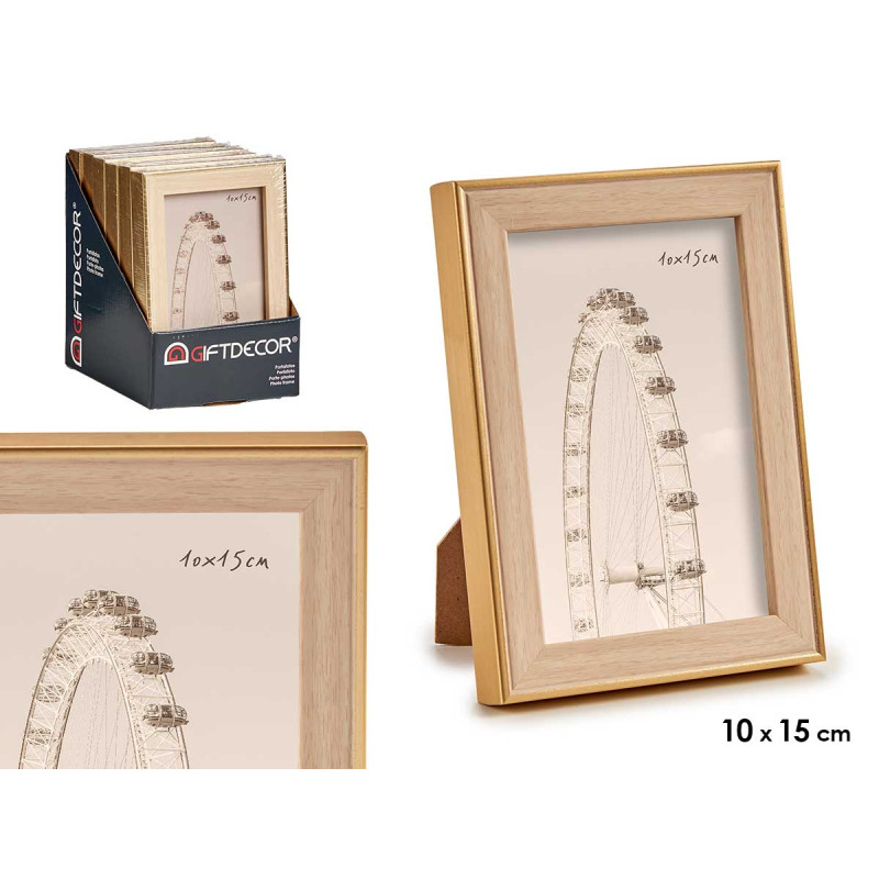10X15CM GOLD WOOD COLOUR PHOTOFRAME 