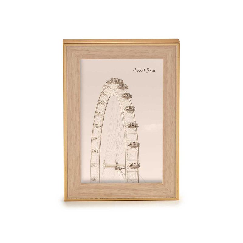 PORTEPHOTO OR COULEUR BOIS 10X15CM