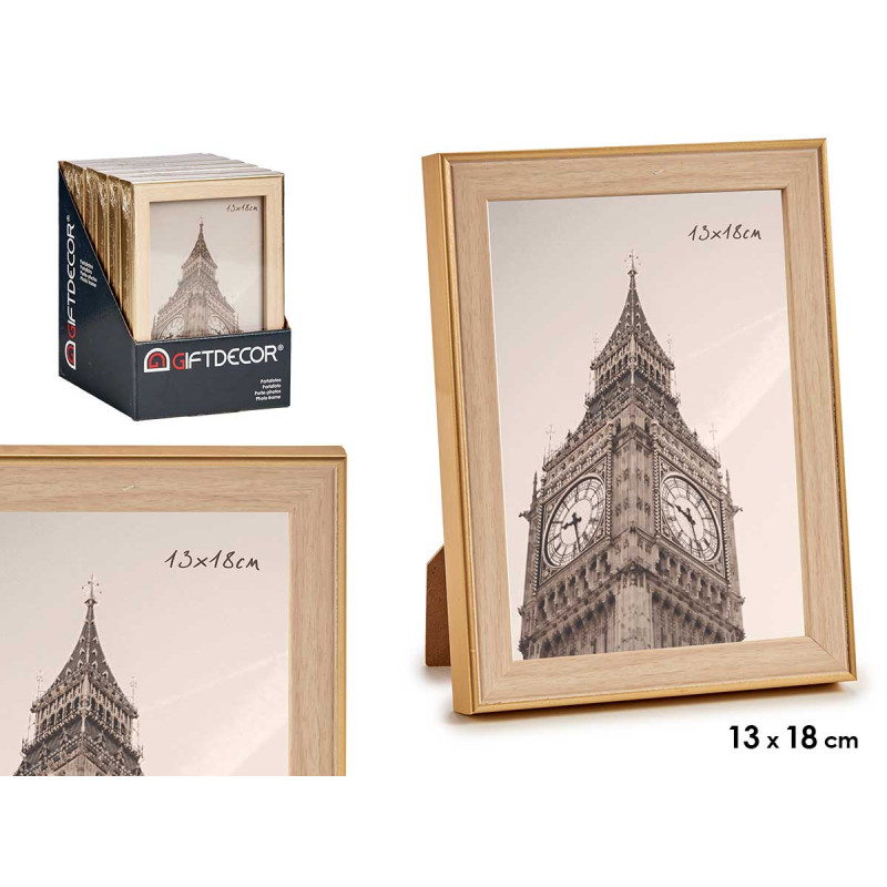 PORTEPHOTO OR COULEUR BOIS 13X18CM