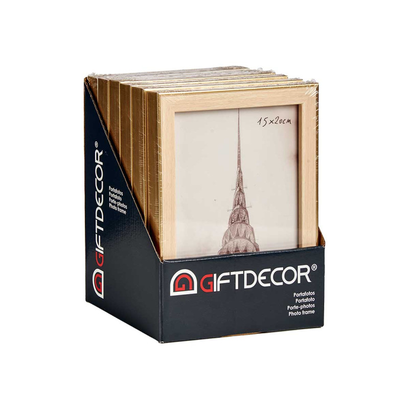 PORTAFOTO ORO COLORE LEGNO 15X20CM