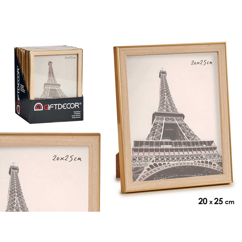 PORTEPHOTO OR COULEUR BOIS 20X25CM