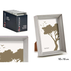 MOLDURA DE PLASTICO PRATEADA 10X15CM