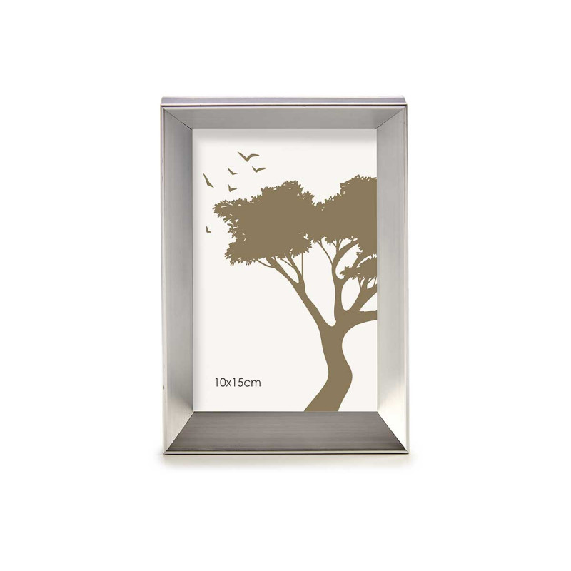 PORTAFOTO PLASTICO MOLDURA PLATA 10X15CM