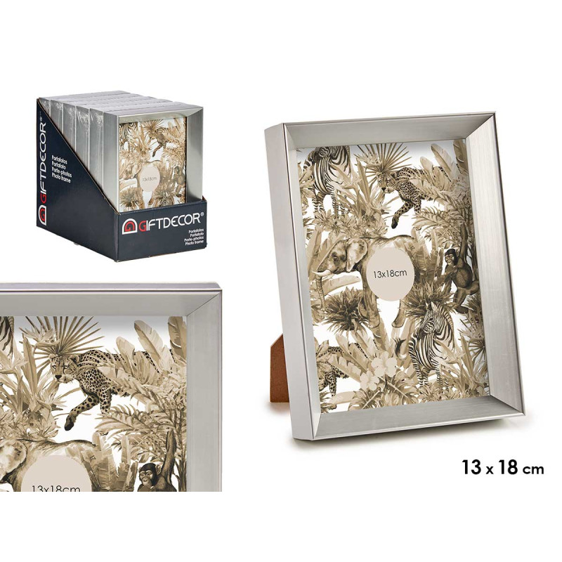 PORTAFOTO PLASTICA CORNICE ARGENTO 13X18CM