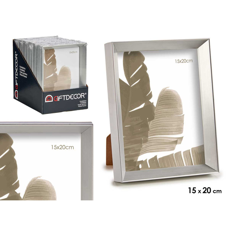 PORTAFOTO PLASTICA CORNICE ARGENTO 15X20CM