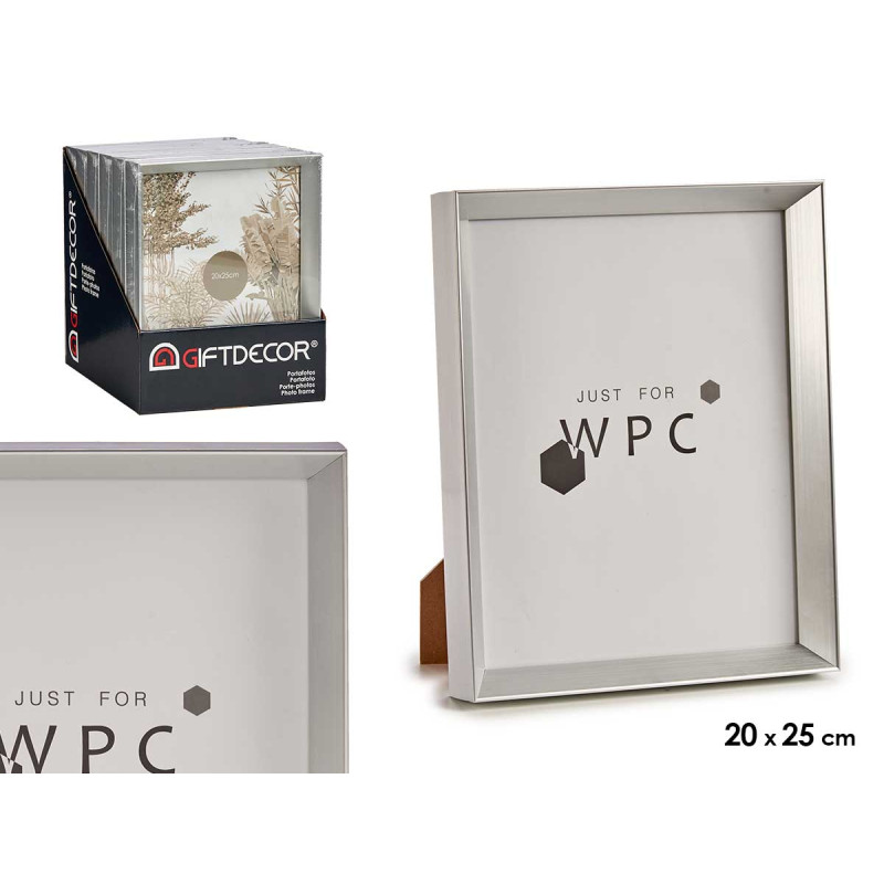 PLASTIC PHOTOFRAME SILVER MOLD 20X25CM