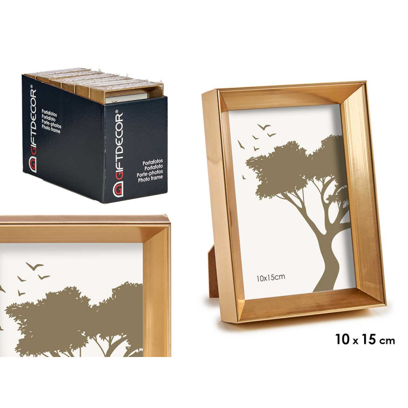 PORTAFOTO PLASTICA CORNICE ORO 10X15CM