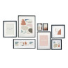 SET 8 MURAL PHOTO HOLDERS PASSEPARTOUT BLACK