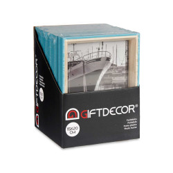 PORTAFOTO LEGNO 15X20 BLU E BIANCO