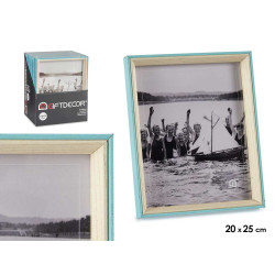 PORTAFOTO LEGNO 20X25 BLU E BIANCO