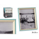 PORTEPHOTOS BOIS 20X25 BLEU ET BLANC