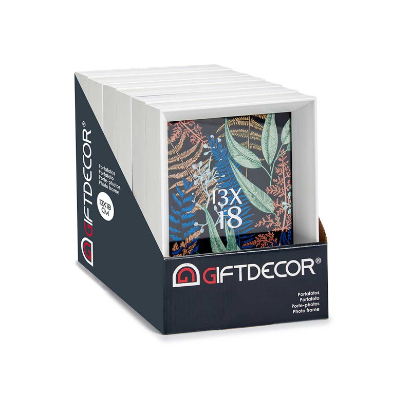 PORTEPHOTO PLASTIQUE MOULURE BLANC 13X18CM