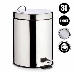 BALDE DE LIXO 3L EM AÇO INOXIDÁVEL COM PEDAL 