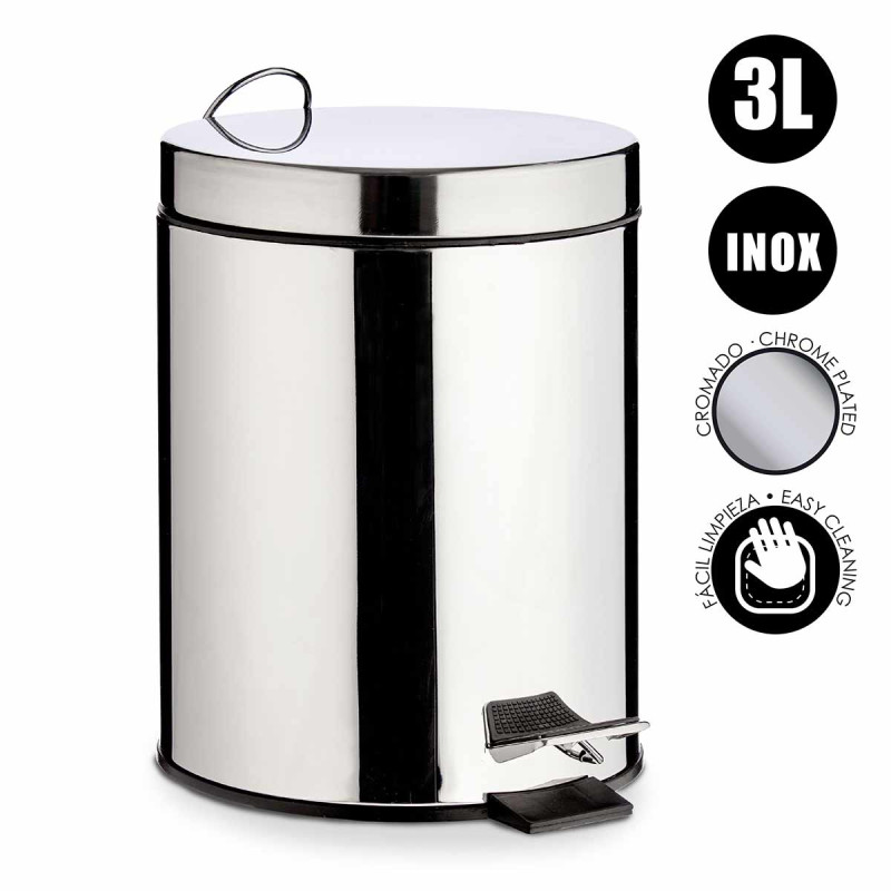 3L STAINLESS STEEL BIN WITH PEDAL